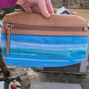 Rosetti Blue, White and Green Pouch (New)